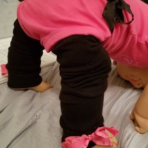 Custom made to order onsie bow leg warmers 35 doll